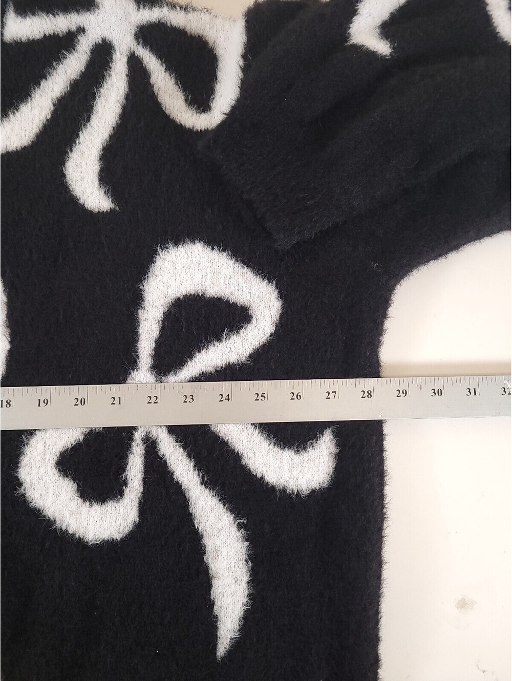 99 jane street sweater womens 2xl fuzzy black sweater ribbon design - Picture 3 of 4